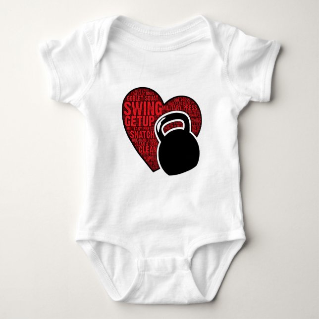 JAG ÄLSKAR KETTLEBELL-DESIGN TEE SHIRT (Framsida)