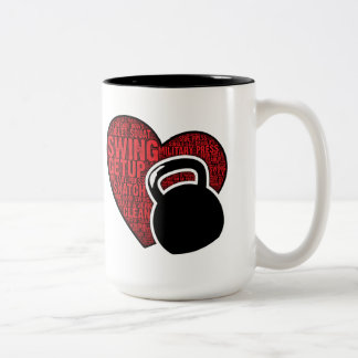 JAG ÄLSKAR KETTLEBELL-KAFFEMUGGEN Två-Tonad MUGG