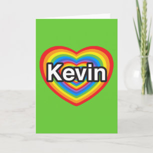 Jag älskar Kevin. Jag älskar dig Kevin. Hjärta Kort