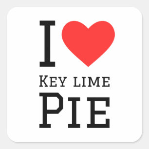 Jag älskar key lime paj fyrkantigt klistermärke
