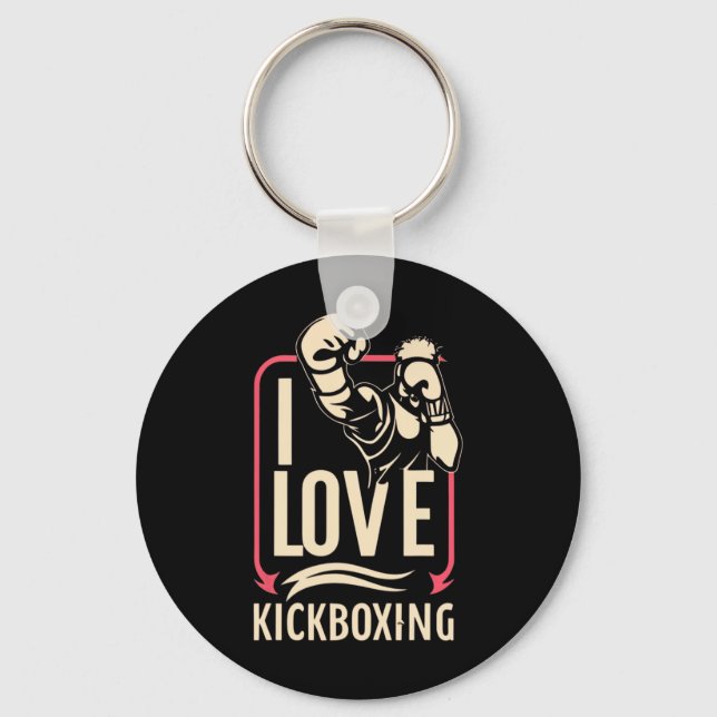 Jag älskar kick-boxning Boxning Älskar Kickboxare  Nyckelring (Framsida)