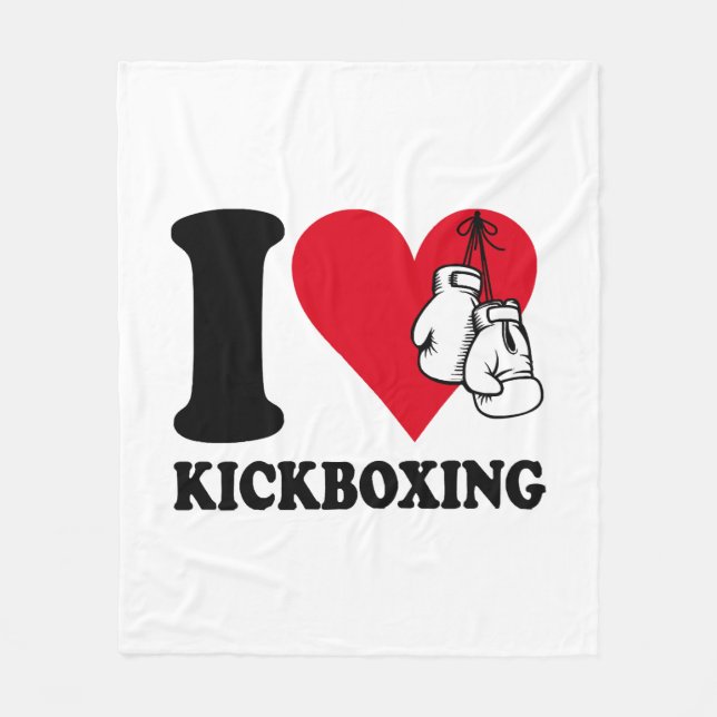 Jag älskar kickboxning fleecefilt (Framsidan)