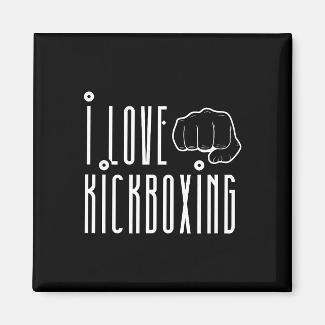 Jag älskar kickboxning Kickbox Kick Boxning Kickbo Magnet (Framsidan)