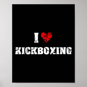 Jag älskar kickboxningsgympa för män och kvinnor r poster