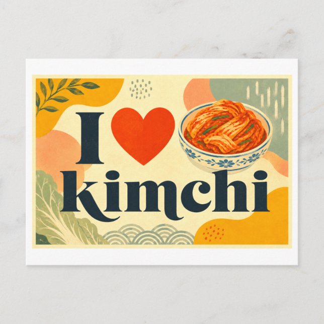 "Jag [älskar] Kimchi" Vykort (Framsida)
