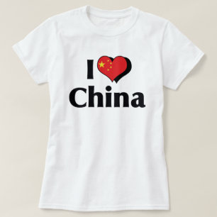 Jag älskar Kinaflagga Tee Shirt