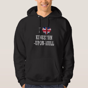 Jag älskar Kingston Upon Hull England Union Jack F Hoodie