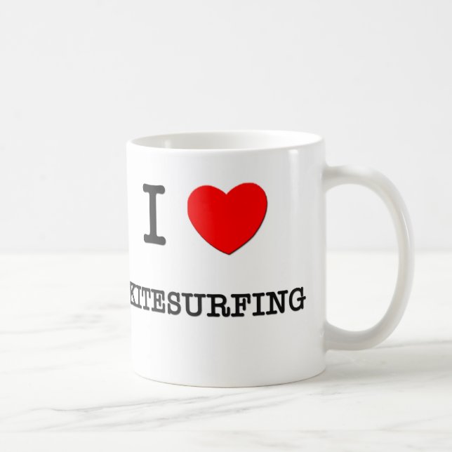Jag älskar Kitesurfing Kaffemugg (Höger)
