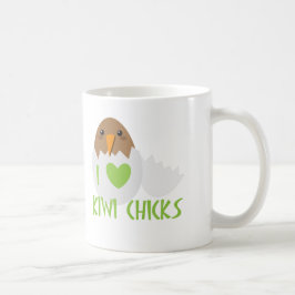 Jag älskar KIWICHICKAR med en nyazeeländsk fågel Kaffemugg