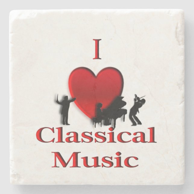 Jag älskar klassisk musik stenunderlägg (Framsidan)