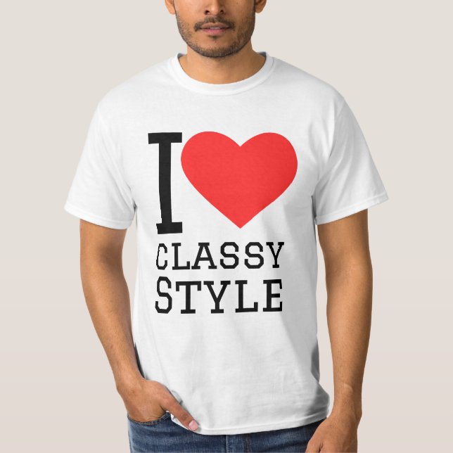 Jag älskar klassisk stil t shirt (Framsida)