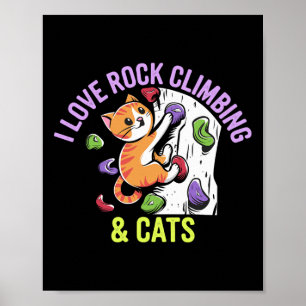Jag älskar klättersten och katt älskar roliga katt poster