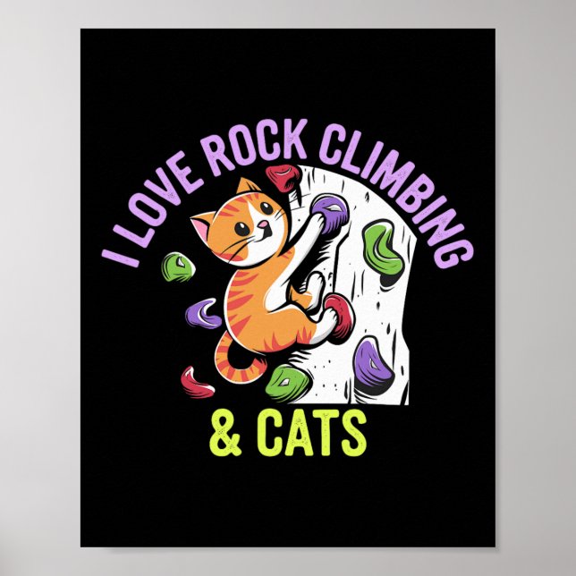Jag älskar klättersten och katt älskar roliga katt poster (Framsidan)