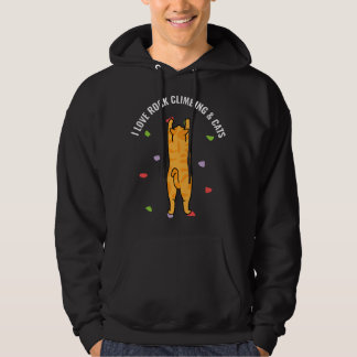 Jag älskar klättervägg & Katter Söt Liten Katt Kat Hoodie