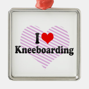 Jag älskar Kneeboarding Julgransprydnad Metall