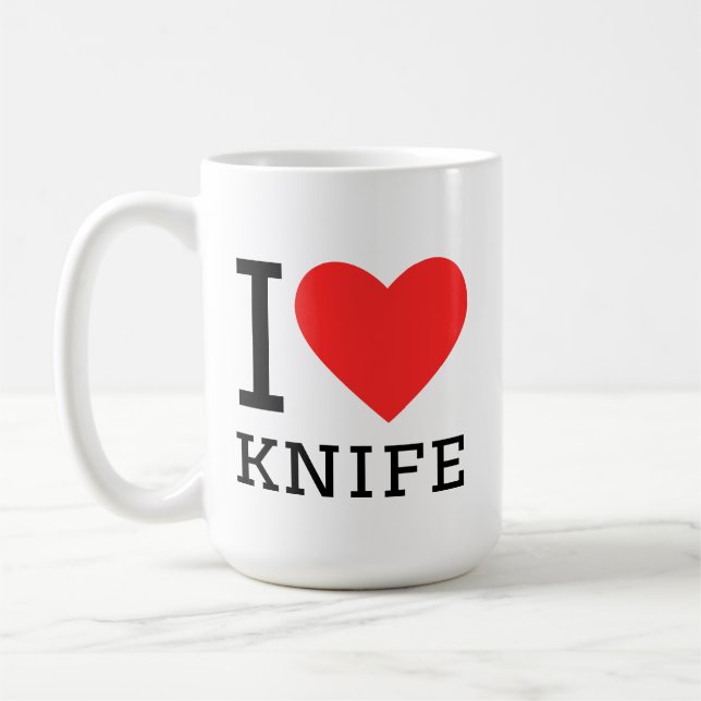 Jag älskar kniv kaffemugg (Vänster)