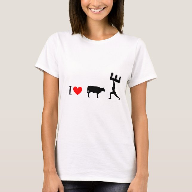Jag älskar knyckigt nötkött tee shirt (Framsida)