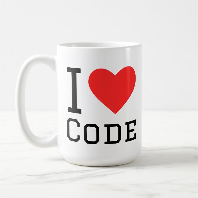 Jag älskar kod kaffemugg (Vänster)