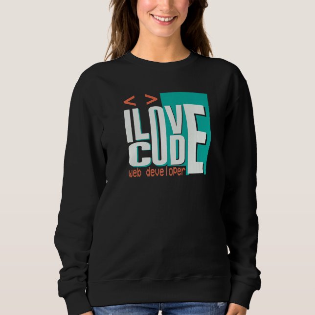 Jag älskar kod programmerare webb-utvecklare t shirt (Framsida)