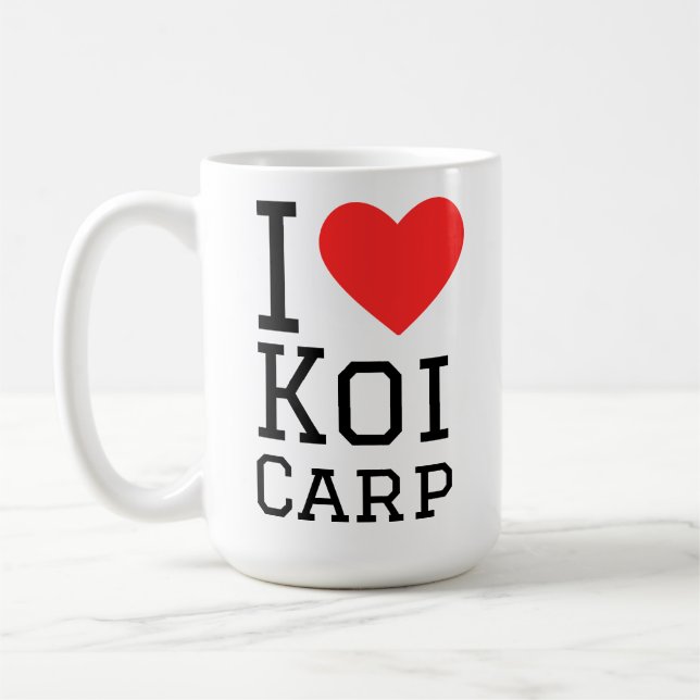 Jag älskar koi karp kaffemugg (Vänster)