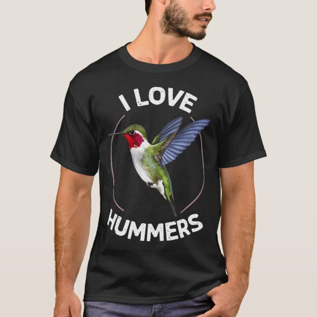 Jag älskar kolibrier kolibri t shirt (Framsida)