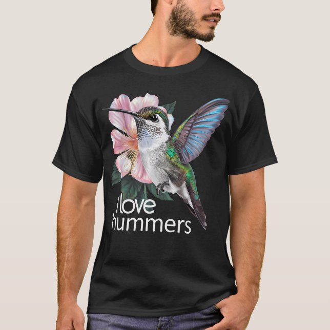 Jag älskar kolibrier kolibri t shirt (Framsida)