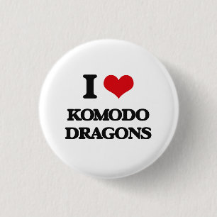 Jag älskar Komodo drakar Knapp