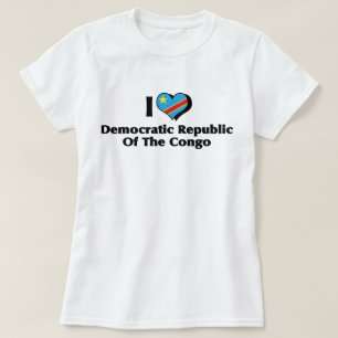 Jag älskar Kongo Kinshasa flagga T Shirt