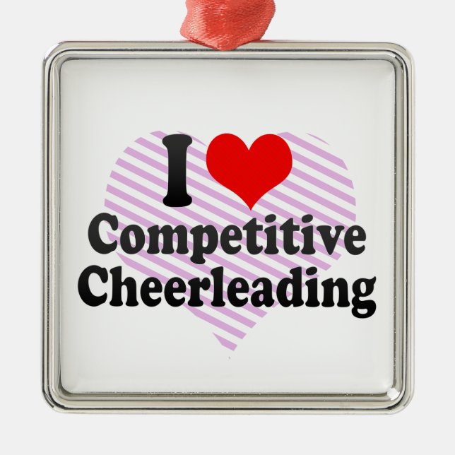 Jag älskar konkurrenskraftig Cheerleading Julgransprydnad Metall (Framsidan)