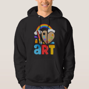 Jag älskar konst konstnär färgglad målningBarn Gi Hoodie