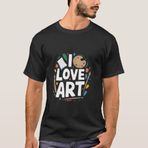 Jag älskar konst kreativa passion palett färger ko t shirt
