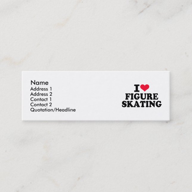 Jag älskar konståkning mini visitkort (Framsida)