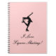 Jag älskar konståkningANTECKNINGSBOKEN, rosa Anteckningsbok Med Spiral (Framsidan)