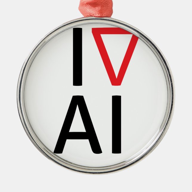 Jag älskar konstgjord intelligens julgransprydnad metall (Framsidan)