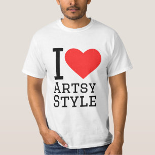 Jag älskar konstnärlig stil t shirt