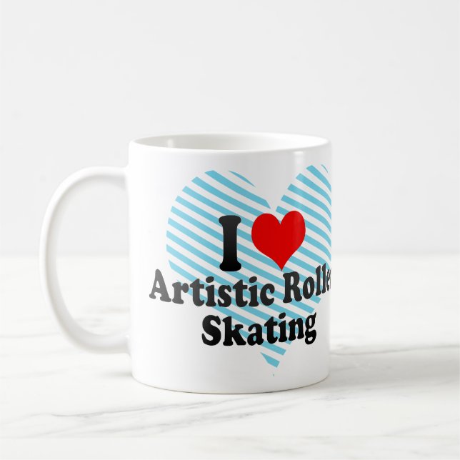 Jag älskar konstnärligt åka skridskor för rulle kaffemugg (Vänster)