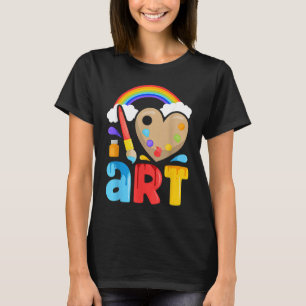 Jag älskar konstnärsmålare färgglad målning barn f t shirt
