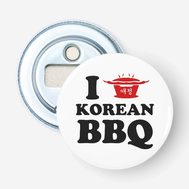 Jag älskar koreansk BBQ (고기구이) Flasköppnare (Framsidan)