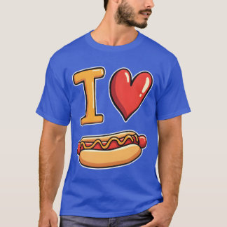 Jag älskar korv snabbmat mellanmål kul t shirt