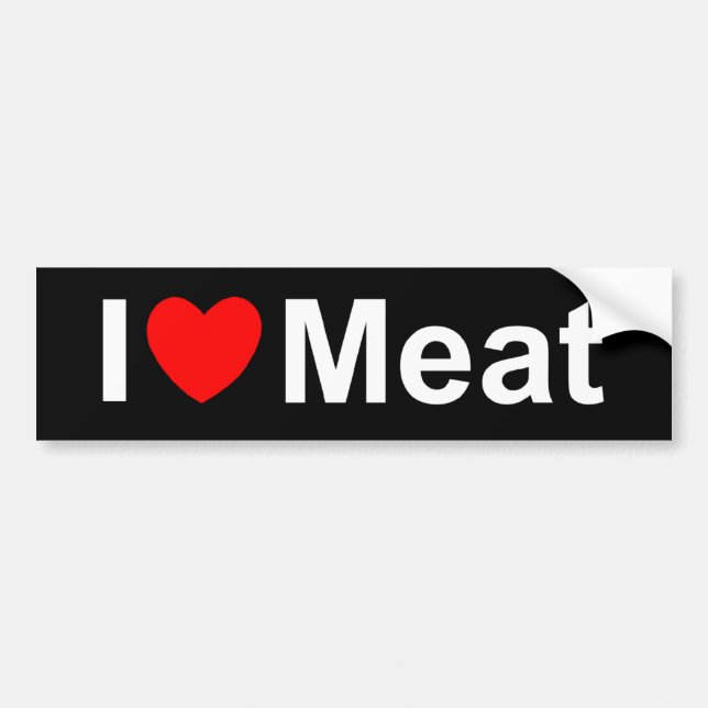 Jag älskar kött (för hjärta) bildekal (Framsidan)