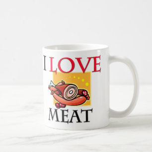 Jag älskar kött kaffemugg