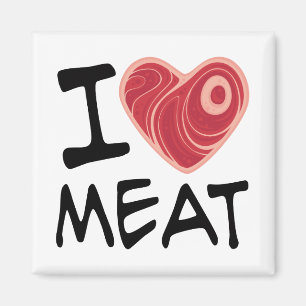 Jag älskar kött magnet