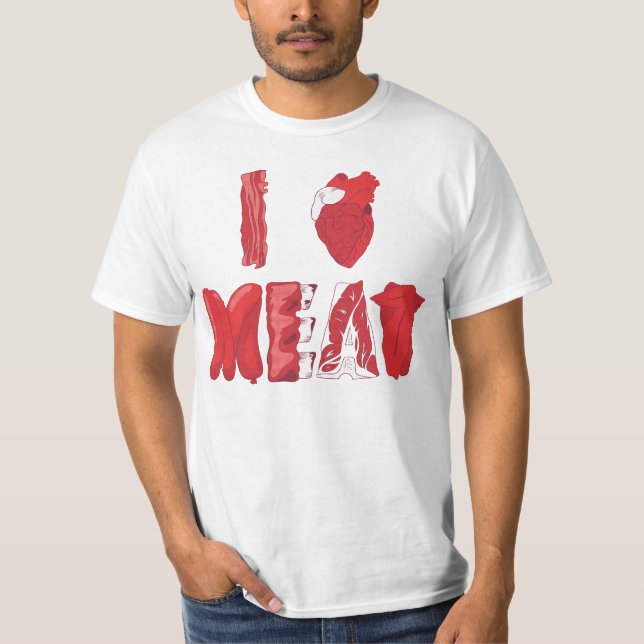 Jag älskar köttutslagsplatsen t-shirt (Framsida)