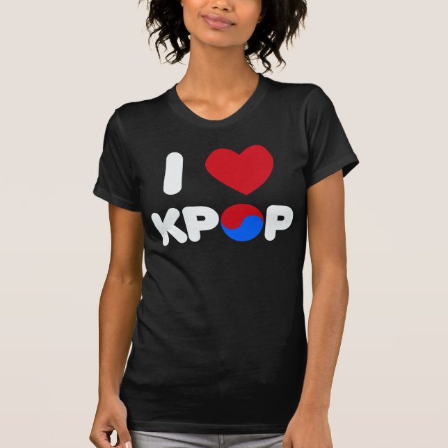 Jag älskar kpopskjortan (mörk) tee shirt (Framsida)