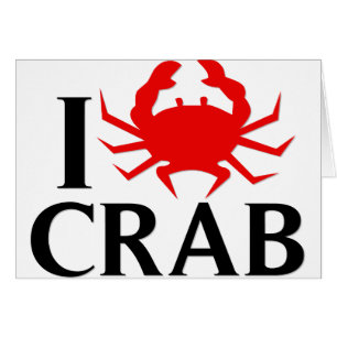 Jag älskar krabban hälsningskort