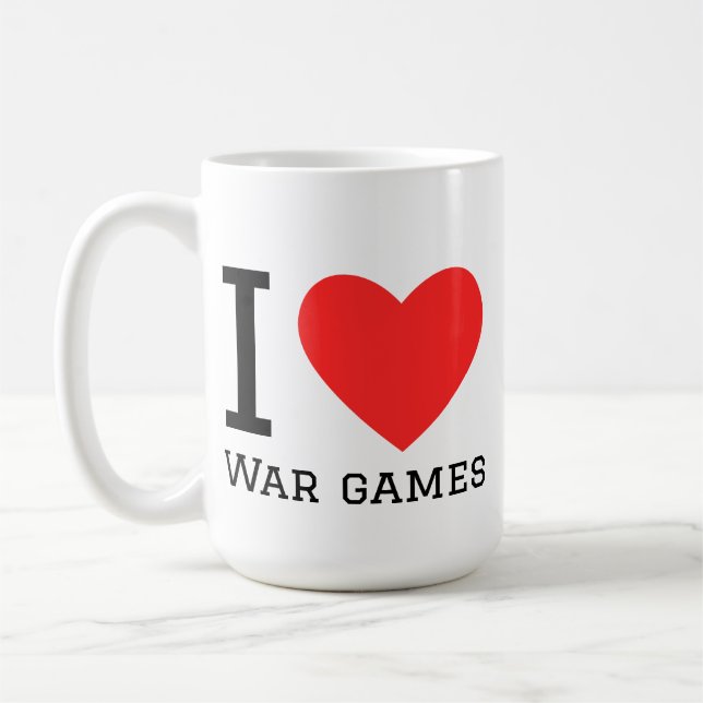 Jag älskar krigs spel  kaffemugg (Vänster)