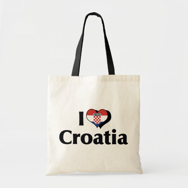 Jag älskar Kroatien Flagga Tygkasse (Framsidan)