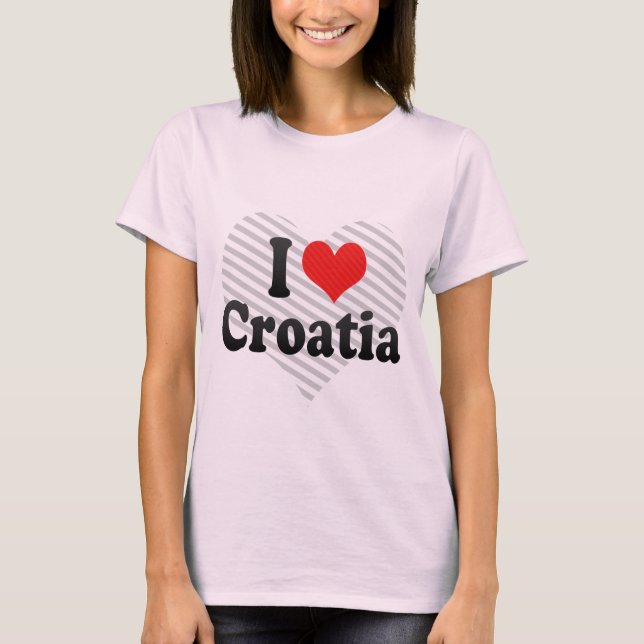 Jag älskar Kroatien Tee Shirt (Framsida)