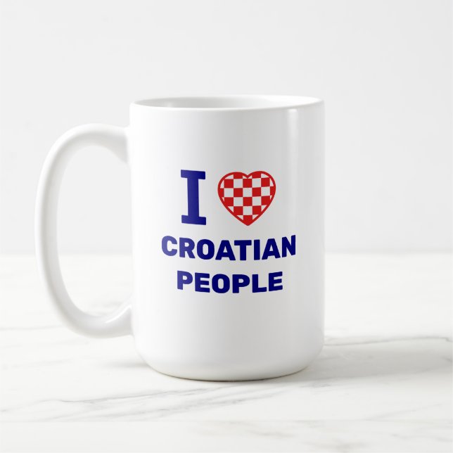 Jag älskar kroatiska människor kaffemugg (Vänster)