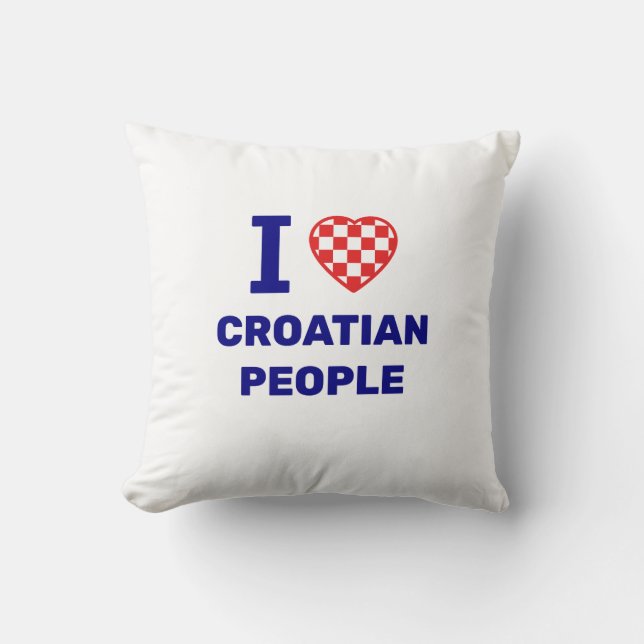 Jag älskar kroatiska människor kudde (Framsida)